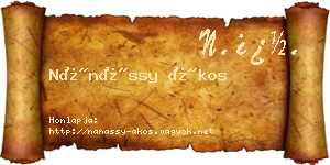 Nánássy Ákos névjegykártya