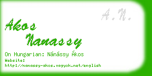 akos nanassy business card